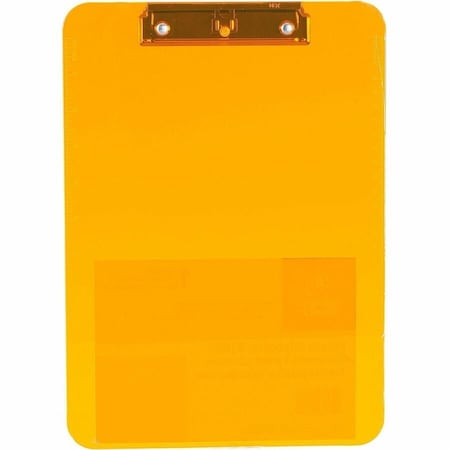 Business Source Flat Clip Plastic Clipboard, Orange, 6PK BSN01866BD