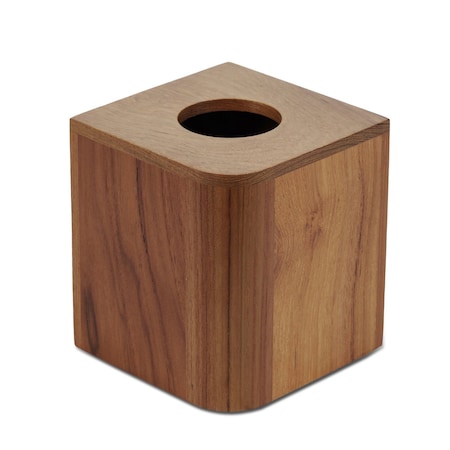 Homeroots Designer Genuine Teak Tissue Box Cover 475846