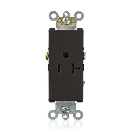 Leviton PlugsandReceptacles, 20A, 125VAC, Blk, Nylon 16341-E
