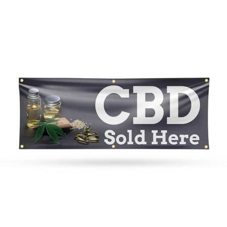 Signmission CBD Sold Here, 24 Inch x 72 Inch, Vinyl Banner B-72-30512