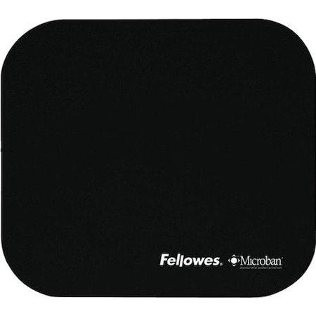 Fellowes Microban Protection Mouse Pad - 9" x 8" x 0.19" - Black FEL5933901
