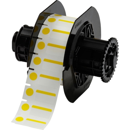 Brady Color Polyester Vial and Tube Labels 0.5in H x 1in W x 0.375in Dia YL, WT 1500/RL B33-250-494-YL