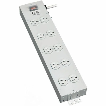 Tripp Lite Power Strip, Surge, 5-15R, 5-15P, 15 ft., Light Gray TLM1015NC