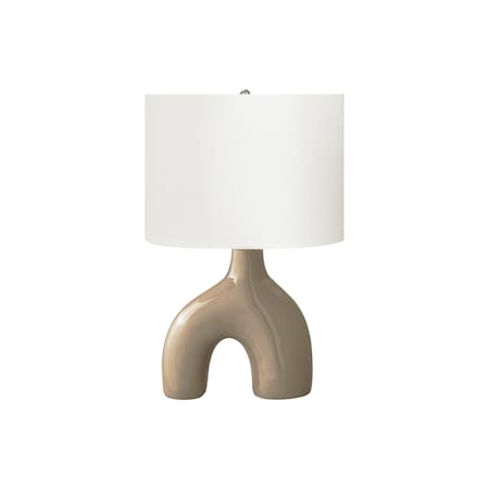 Monarch Specialties Lighting, 25"h, Table Lamp, Brown Ceramic, Ivory / Cream Shade, Contemporary, Modern I 9662