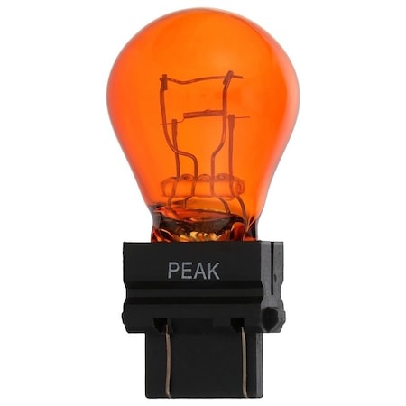 Eiko Peak Miniature Automotive Bulb, Halogen Lamp, Wedge, Amber/Red 3457NALL-BPP