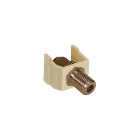Hubbell Premise Wiring Hubbell SFFEX Video Adapter - 1 x F Connector Video Female - 1 x F Connector Video Female - Nickel Connector - Electric Ivory SFFEX
