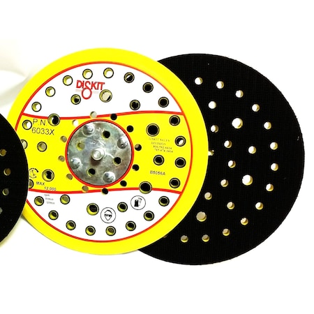 Diskit Gripit Abrasive Sanding Pad 6033X: Firm, 6", Hook, 52 Hole, Low Profile MADE IN USA 6033X