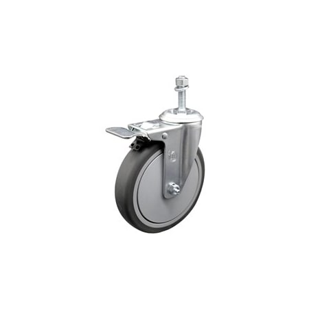 Service Caster 6 Inch Thermoplastic Rubber Swivel 10mm Stem Caster with Total Lock Brake SCC-TSTTL20S614-TPRB-M1015