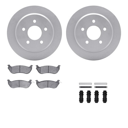 Dynamic Friction Co DFC GEOSPEC Coated Rotors with 5000 Brake Pads - Ceramic and Hardware 4512-56012