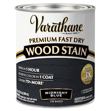 Varathane Premium Fast Dry Wood Stain, Midnight Blue, 1 Qt 386359