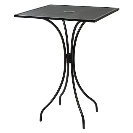 Bfm Seating Barnegat Bar Height Table 36x36 E-Coated, Powder Coated Micro-Mesh Steel - Black - Umbrella hole SU3636BL-T
