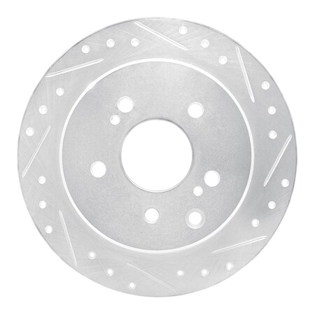 Dynamic Friction Co DFC Brake Rotor - Drilled and Slotted - Silver 631-68003R