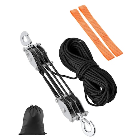 Vevor 4400lb Block & Tackle - 5:1 Lift, 100ft Rope, Heavy-Duty Pulley SHLZ11815311954877970000