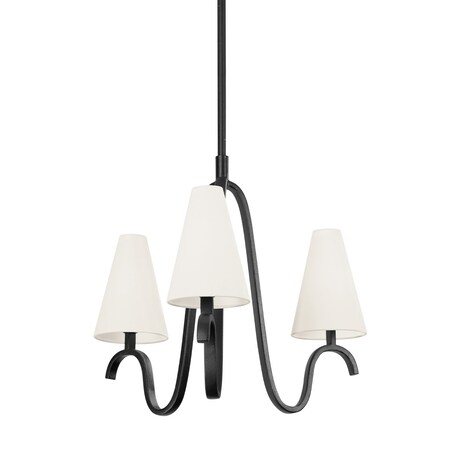 Troy Lighting Colin King X Melor 3 Light Chandelier 26.75 In. Forged Iron F9326-FOR