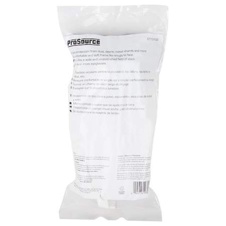 Prosource Safety Goggles, Neutral, 6 in W x 2-3/4 in H x 2-1/4 in D Lens, No Coating Lens, PVC Lens, Vent Frame TGE-SG01