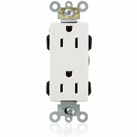 Leviton Straight Blade Receptacle, 5-15R, 15 A, 125V AC, Flush Mount, Self-Grounded M1626-W