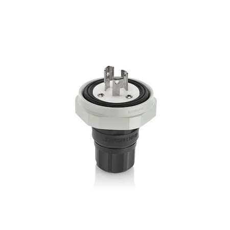 Leviton LockingPlug, 15A, 1/2hp, Black, Santoprene LNR80-5E