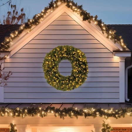Elf Stor Indoor/Outdoor Prelit Large Christmas Wreath, Green, 48 in 50-200-48