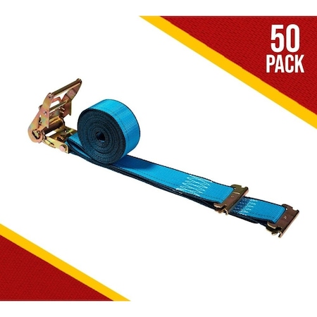 Mytee Products E Track Ratchet Straps 2in x 20ft - Blue, 50PK ETKRS220x50