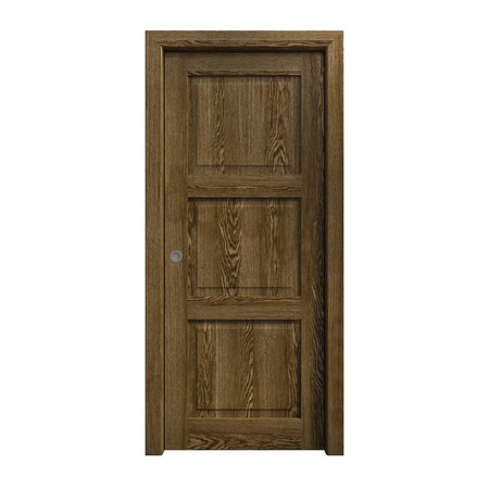 Sartodoors Sliding Pocket Door 30 x 84 inches, Ego 5010 Marble Oak, Kit Rail Hardware, Solid Wood Interior B EGO5010PD-DMR-3084