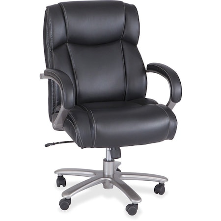 Safco Big and Tall Chair Chair, Big And Tall, Mid-Back, 400 lb., Loop Arms, 19-1/2" to 22-3/4" Height, Black 3503BL