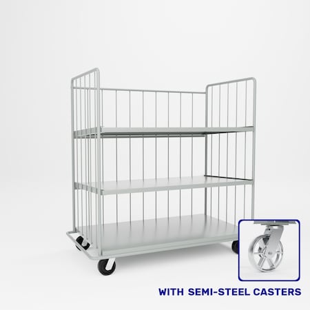 Pucel Sliding Shelf Truck, 68 in W x 29 in D x 63 in H, Light Blue SS-60-S