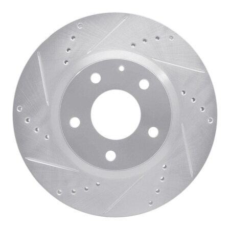 Dynamic Friction Co DFC Brake Rotor - Drilled and Slotted - Silver 631-80052L