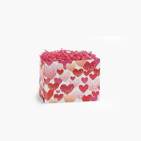 Nashville Wraps Confetti Hearts Basket Box, Small 6.75x4x5, 6PK CNHS