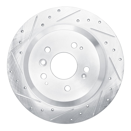 Dynamic Friction Co DFC Brake Rotor - Drilled and Slotted - Silver 631-59062L