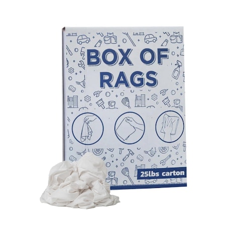 Supremeplus New White Flannel / Thermal Cleaning Rags, 25 lbs. Box SP-2305