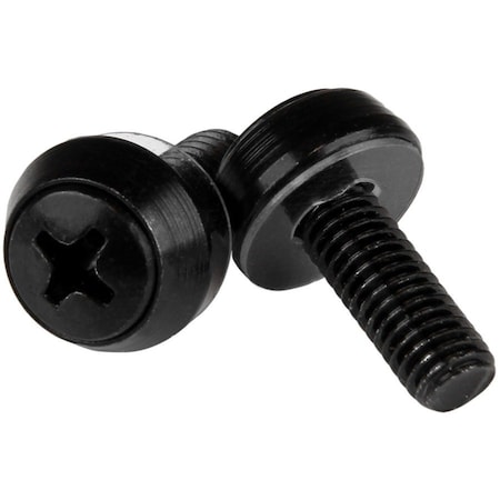 Startech.Com M6 x 12mm - Screws - 50 Pack, Black - M6 Mounting Screws for Server Rack & Cabinet CABSCREWSM6B