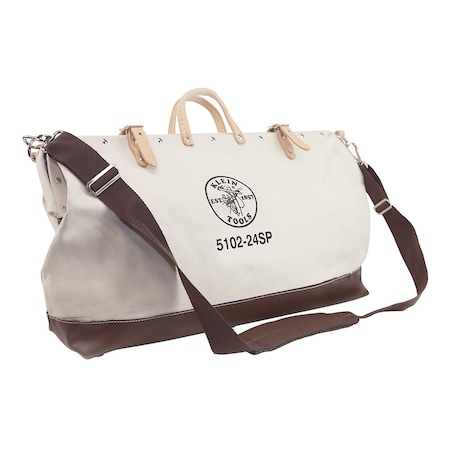 Klein Tools Tool Bag, Brown, Canvas, 17 Pockets 5102-24SP
