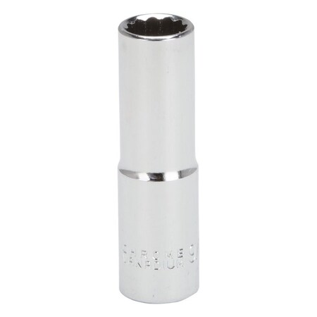 Vulcan Drive Socket, 9/16 in Socket, 1/2 in Drive, 12-Point, Chrome Vanadium Steel, Chrome, MT65273523L MT65273523L