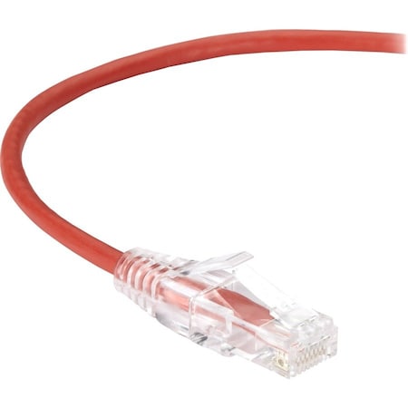 Black Box Slim-Net Cat6 250-Mhz 28-Awg Ethernet Patch Cable - Unshielded, Pvc, C6PC28-RD-15