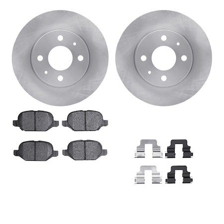 Dynamic Friction Co DFC Rotors with EURO 5000 Ceramic Brake Pads includes Hardware 6612-07003