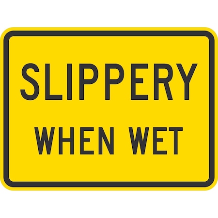 Lyle W8-10A, Slippery When Wet Plaque, 24x18, Diamond Grade, Yellow G-11774-DG_24x18