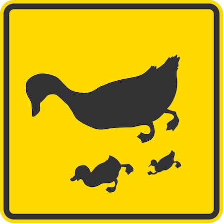 Lyle Duck Crossing Symbol, 24x24, Diamond Grade, Yellow G-12459-DG_24x24