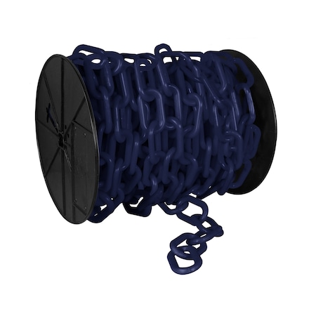 Mr. Chain 3" x 60' Cobalt Blue Plastic Safety Chain - Reel 80166