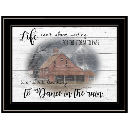Homeroots Storm Dance at the Farm Black Framed Print Wall Art 406370