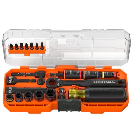 Klein Tools KNECT Pass-Through and Flip Socket Starter Set, SAE, 23-Piece 65301KNECT