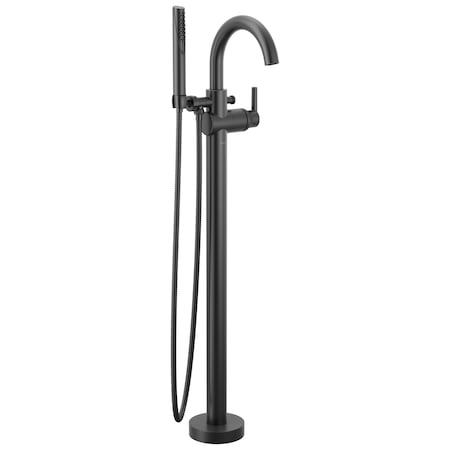 Delta Trinsic Single Handle Floor Mount Tub Filler Trim with Hand Shower T4759-BLFL