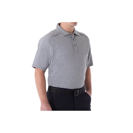 First Tactical COTTON POLO SHORT SLEEVE, 100% Cotton, Button, 0 Pocket(s), Heather Gray, M 112508