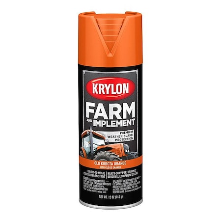 Krylon Spray Paint, Old Kubota Orange, High-Gloss, Solvent, 12 oz K01946008