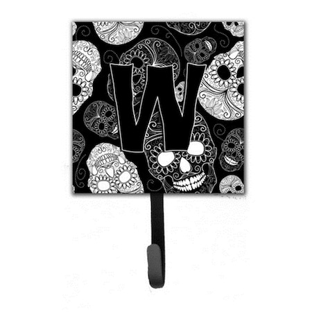 Carolines Treasures Letter W Day Of The Dead Skulls Black Leash and Key Holder CJ2008-WSH4