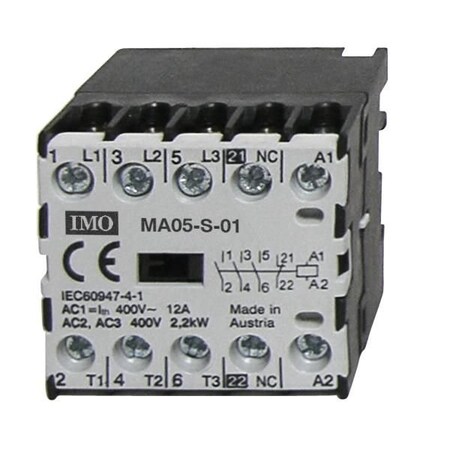 Imo Automation Micro Contactor 3 pole Open, 2.2kW 5A AC3, 12A AC1 MA05-S-1042AC