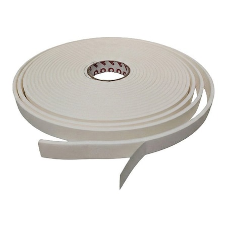 Zoro Select Foam Strip, 75 ft L, 2 in W, White PF1612WRL02.00XPH