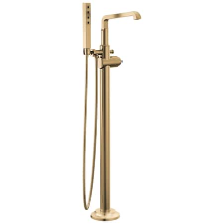 Delta Tetra Floor Mount Tub Filler Trim In Lumicoat Champagne Bronze T4789-CZ-PR-LHP-FL