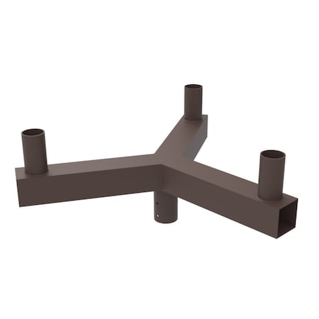 J&H Led 30 in. 120-Degree Triple Low Prof Bullhorn Mounting Bracket Tenon Adapter for Round Pole Lights JH-1THTA120-54C