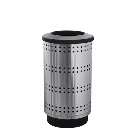 Witt Industries Outdoor Decorative Stainless Steel Receptacle with Flat Top PC35P-SP1-FT