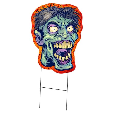 Amistad 16 in. Tall Single Sided Yard Sign with Stake - Zombie AM3258938